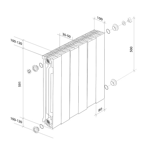 Радиатор Royal Thermo PianoForte 500/Noir Sable - 12 секц.