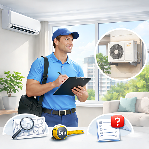 Выезд специалиста для осмотра места монтажа кондиционера